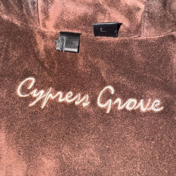 Vintage Cypress Grove Unisex Brown Suede Leather Oversized Bomber Jacket Sz L - Picture 8 of 10